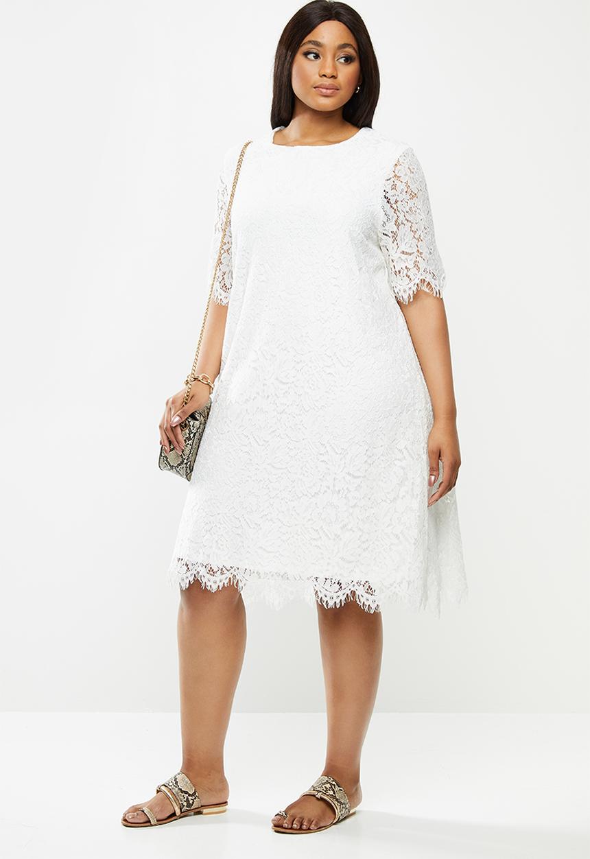 Glamorous - Curve lace dress - white