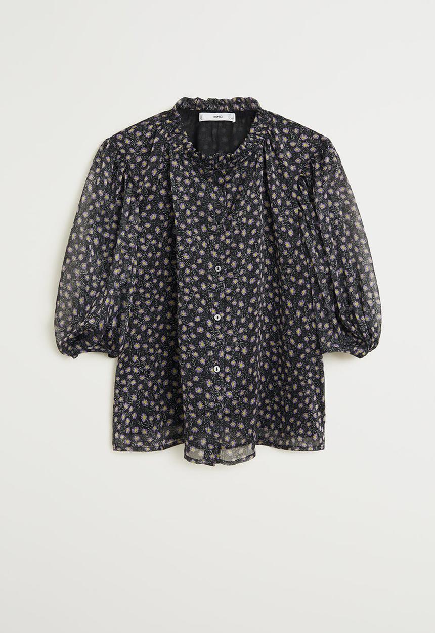 MANGO - Pia blouse - black & purple 