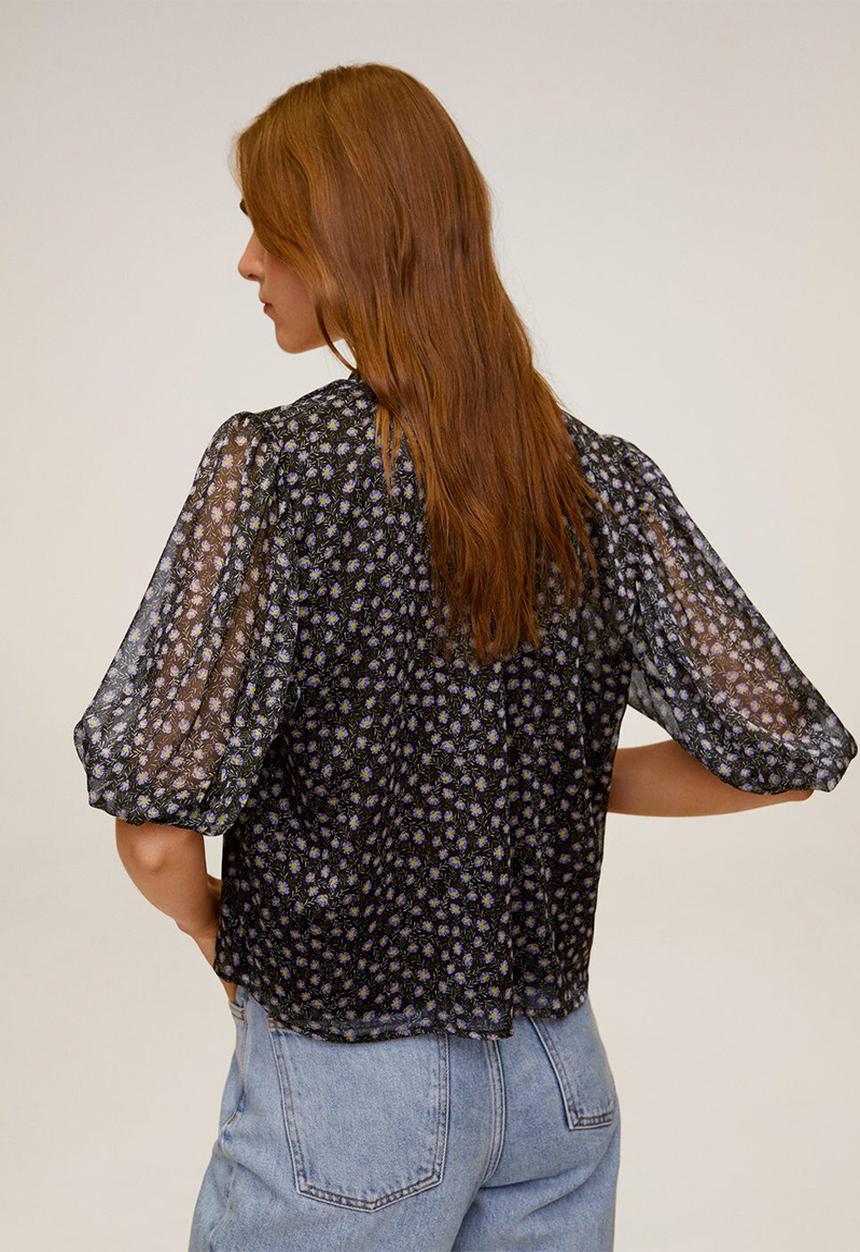 MANGO - Pia blouse - black & purple 