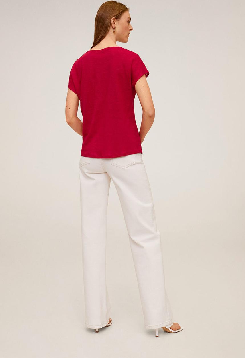 MANGO - Linito T-shirt - red