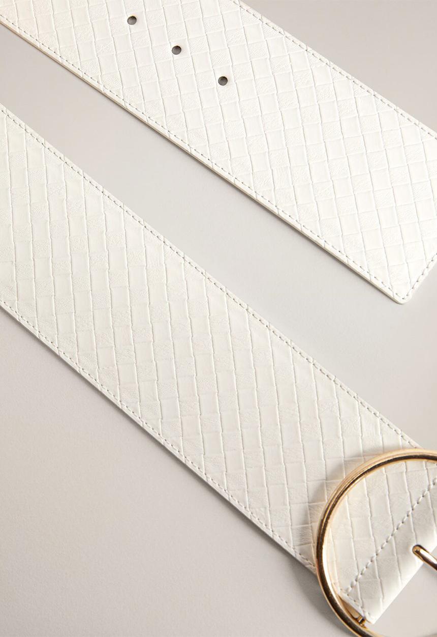 MANGO - Braid belt - white 