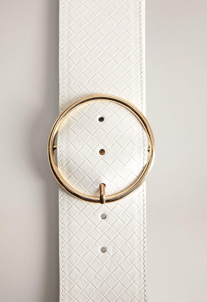 MANGO - Braid belt - white 