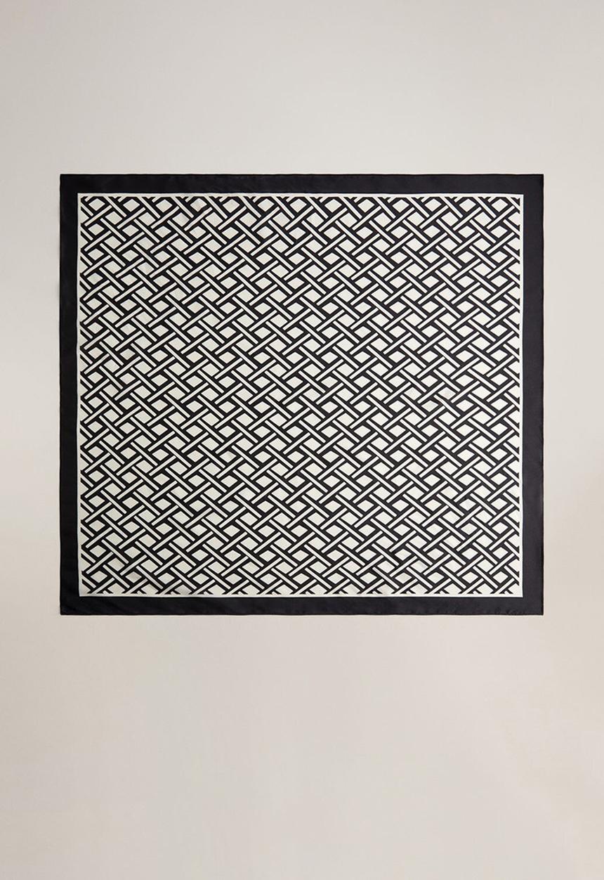 MANGO - Neck scarf reti - black & white 