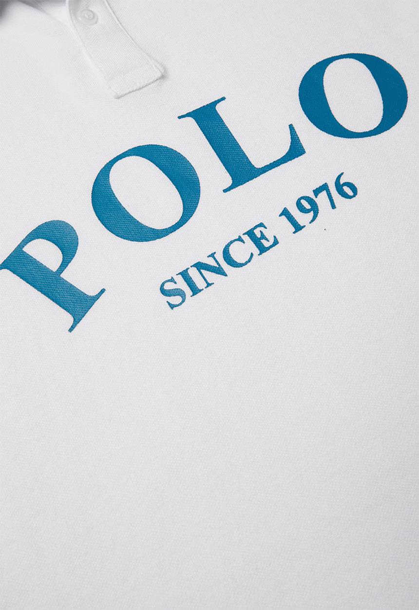 POLO - Boys Justin printed short sleeve golfer - white