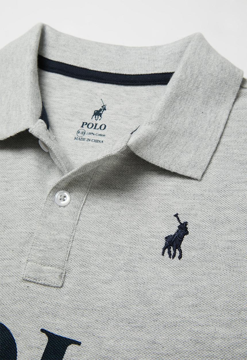 POLO - Boys Justin printed short sleeves golfer - grey
