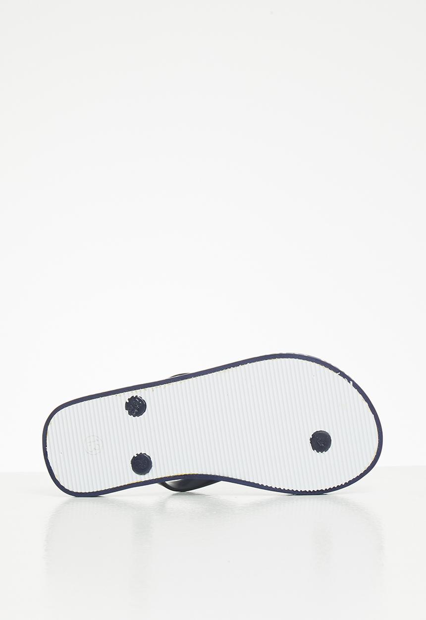 POLO - Girls amber outsole flip flop - navy & white 