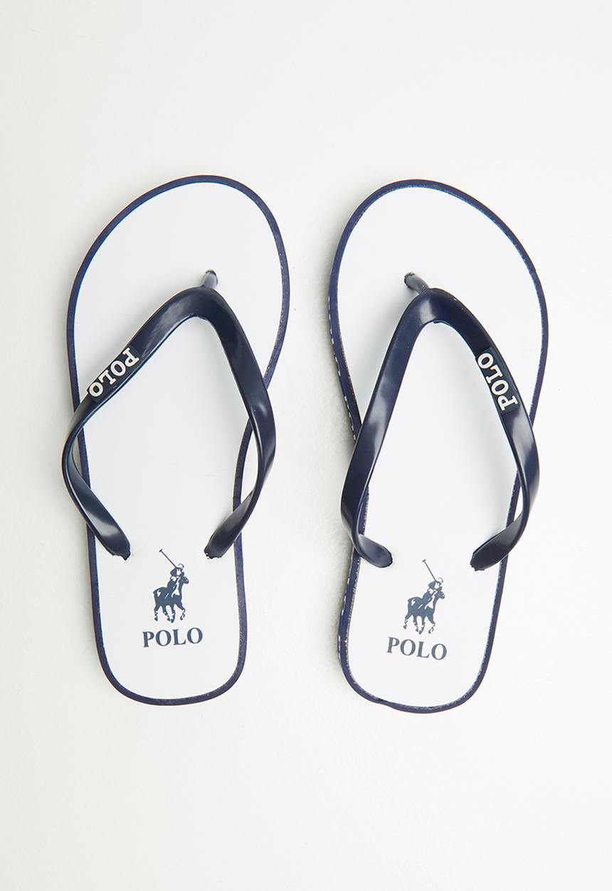 POLO - Girls amber outsole flip flop - navy & white 