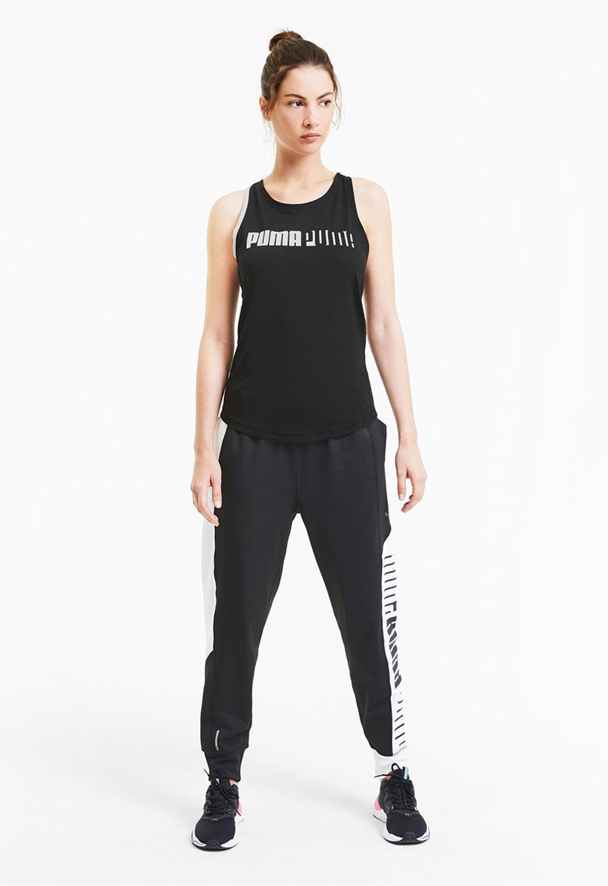 PUMA - Train logo cross back tank top - black