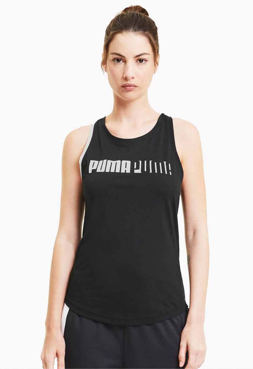 PUMA - Train logo cross back tank top - black