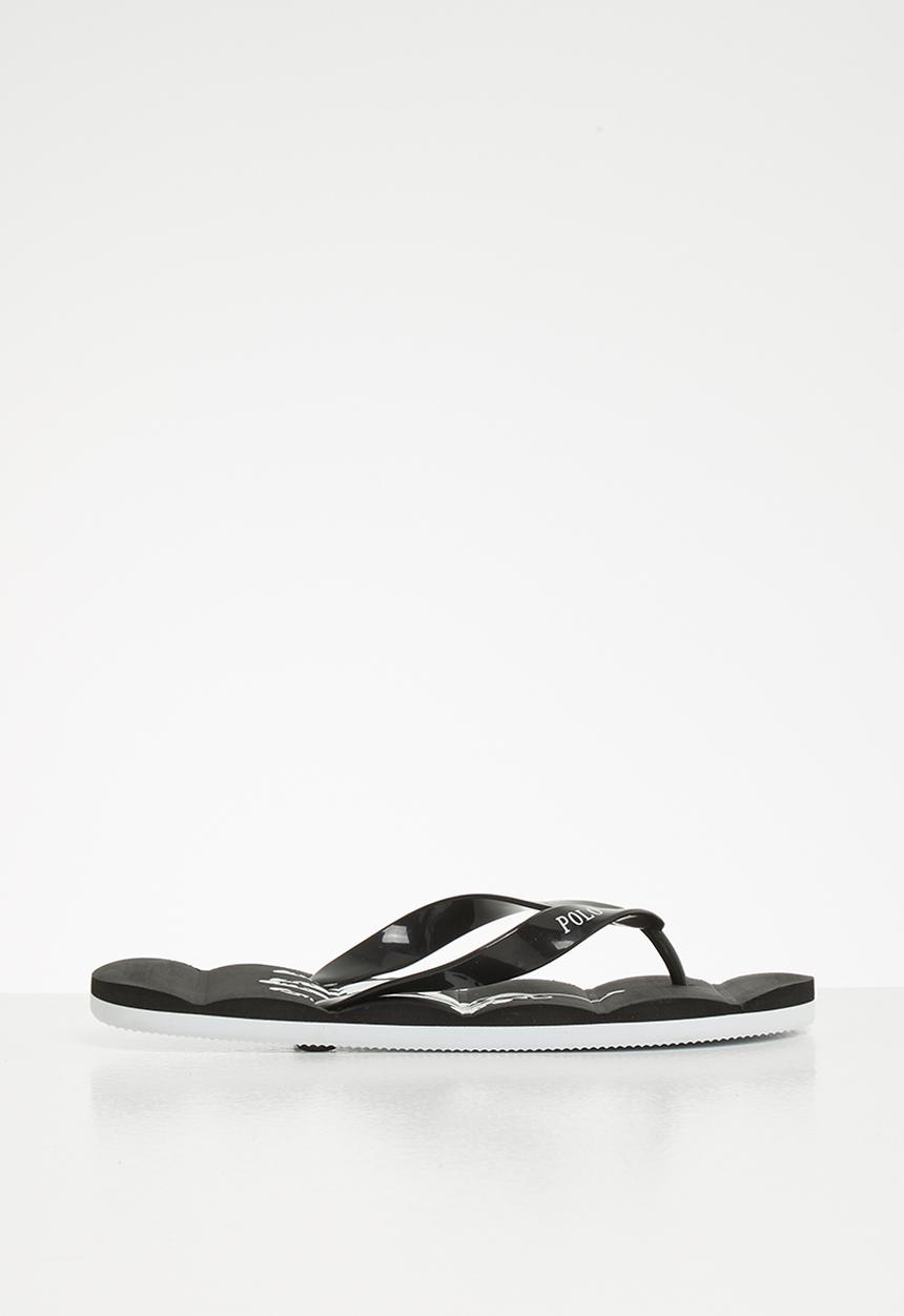 POLO - Boys milo pony flip flop - black & white 