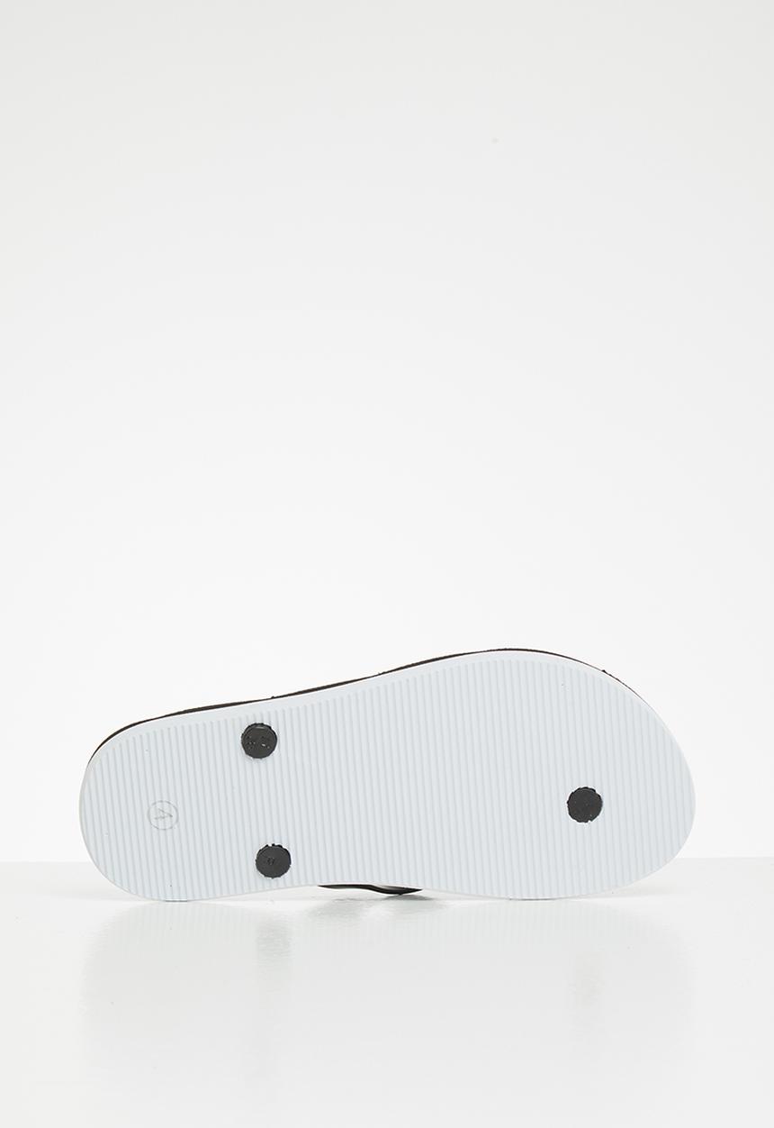 POLO - Boys milo pony flip flop - black & white 