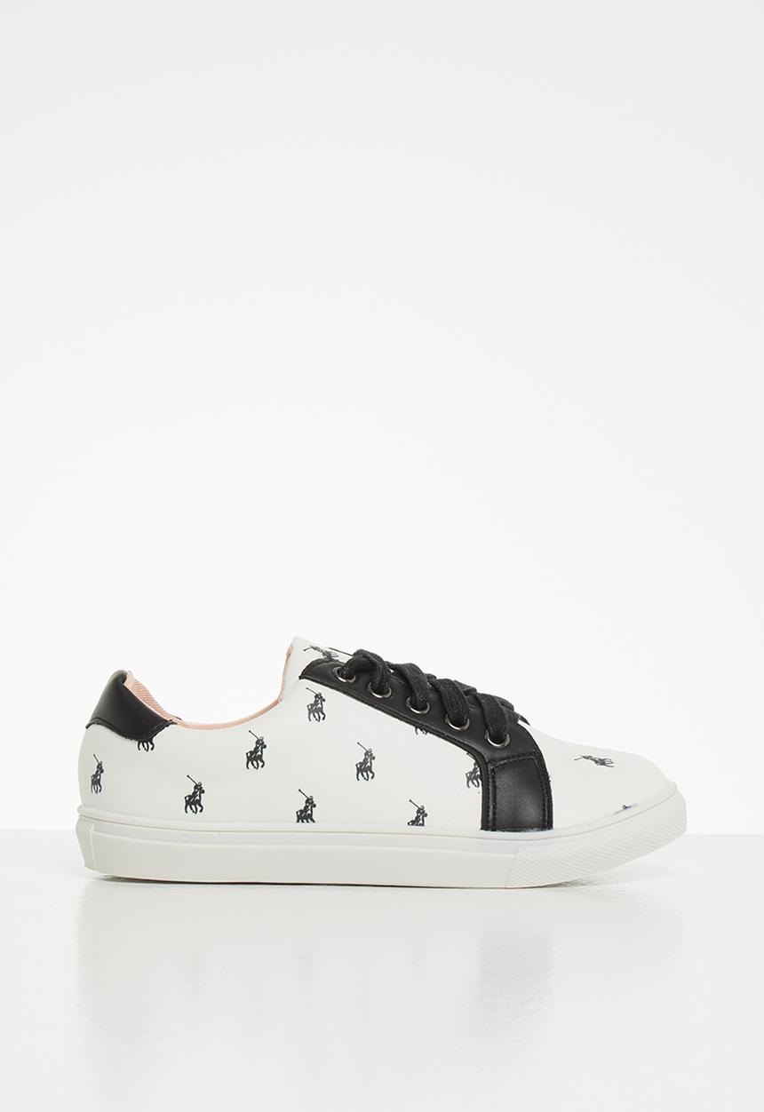 POLO - Unisex morgan monogram sneaker - white & black 