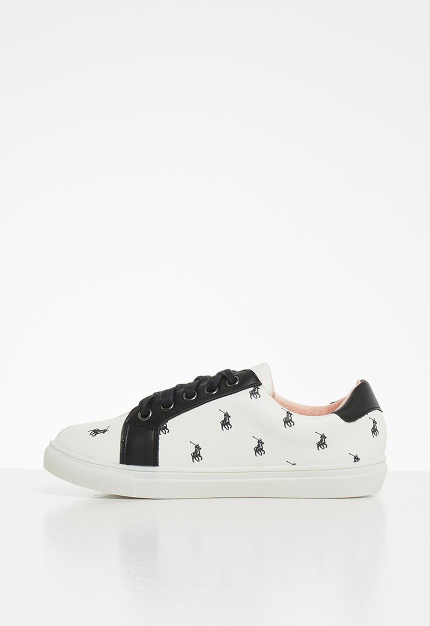 POLO - Unisex morgan monogram sneaker - white & black 