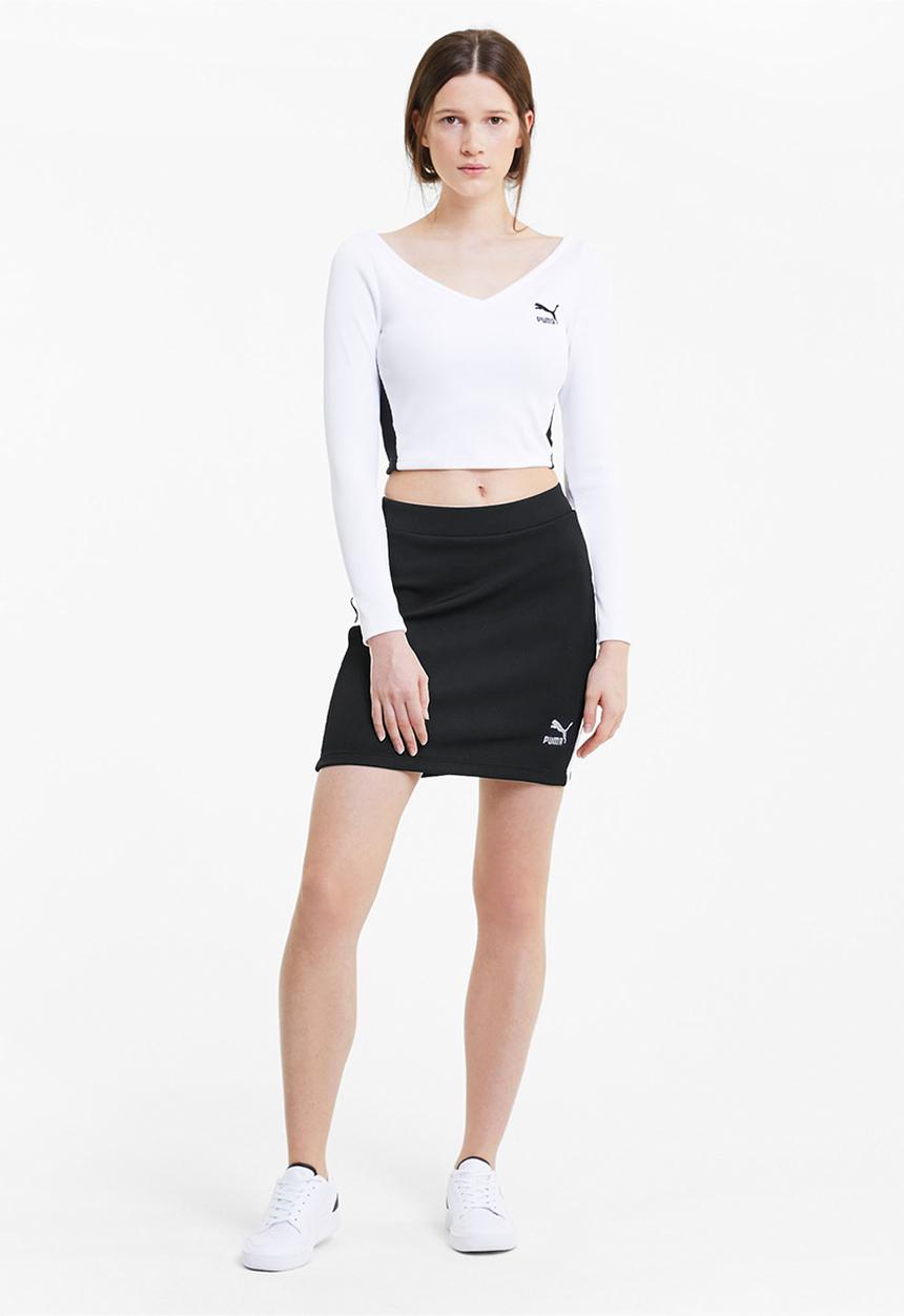 PUMA - Classics ribbed skirt - puma black