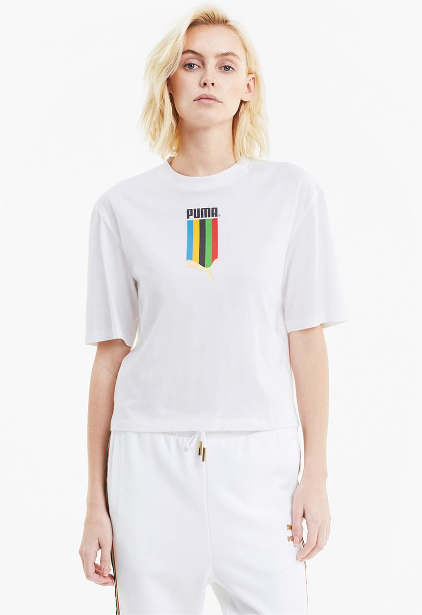 PUMA - TFS graphic regular tee - white & gold
