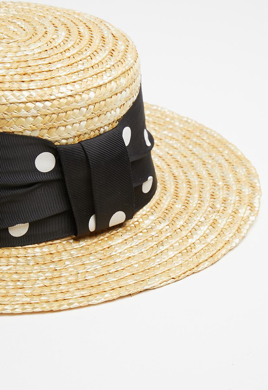 Superbalist - Polka dot trim sun hat - neutral