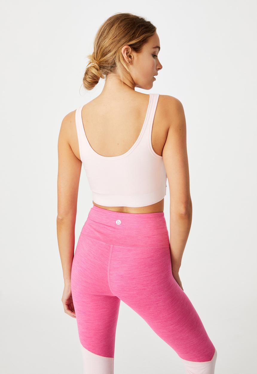 Cotton On - Twist front crop tank - pink sherbet