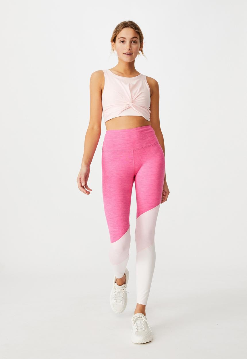 Cotton On - Twist front crop tank - pink sherbet