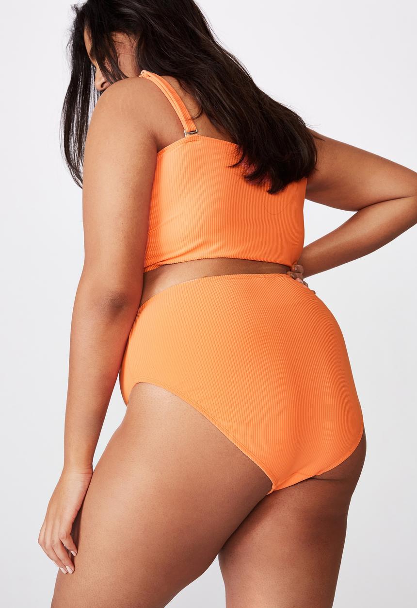Cotton On - Curve high waisted full bikini bottom - peach rib