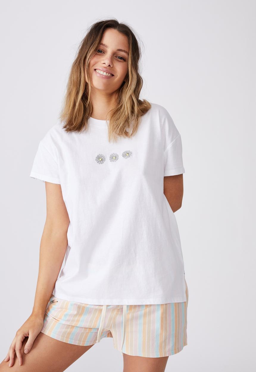 Cotton On - Jersey sleep T-shirt - wild daisy white