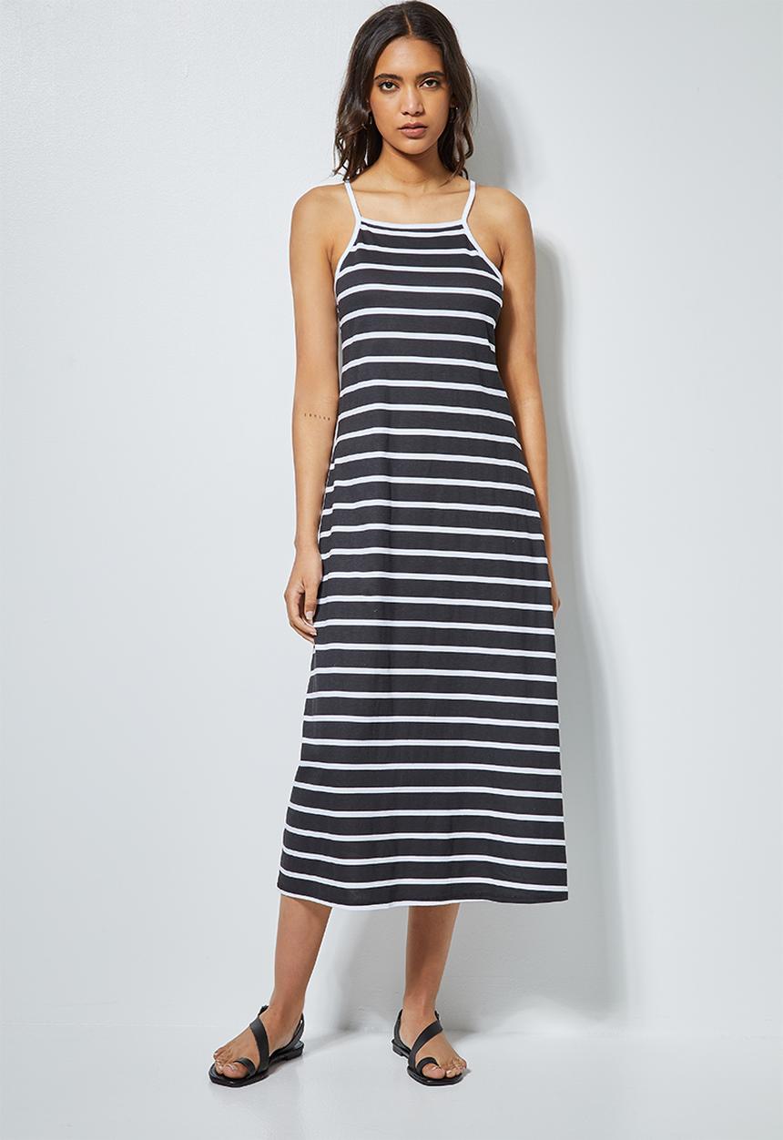 Superbalist - Halterneck strappy dress - black & white 