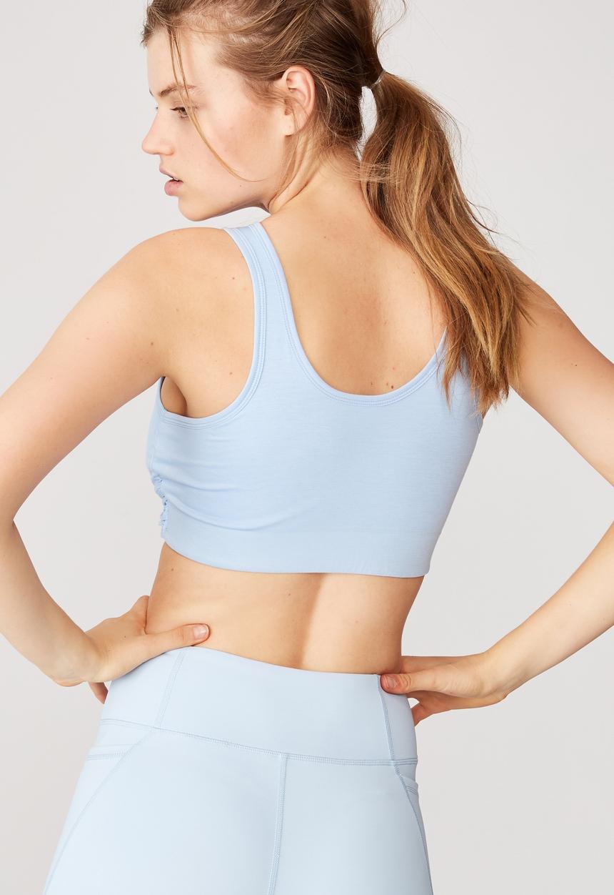 Cotton On - Twist front crop tank - skye blue