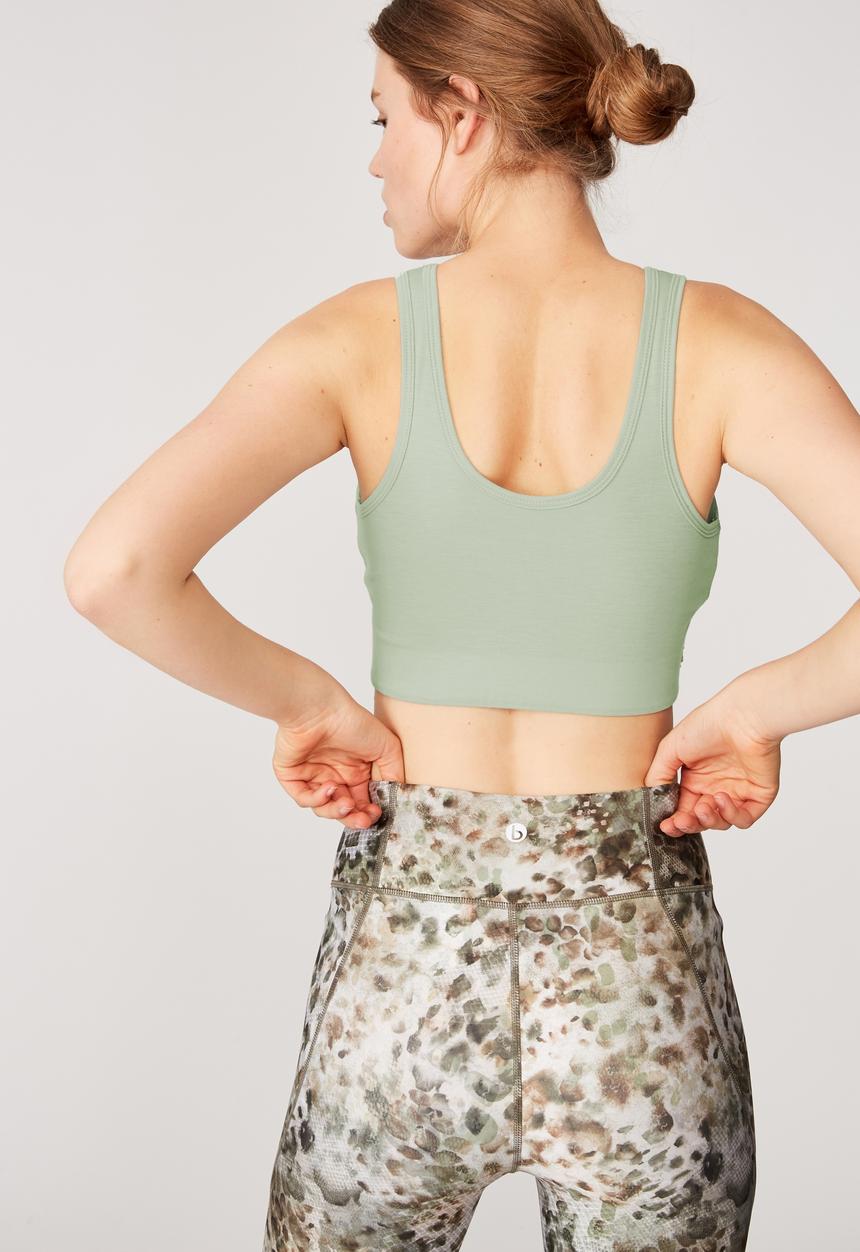 Cotton On - Twist front crop tank -washed aloe