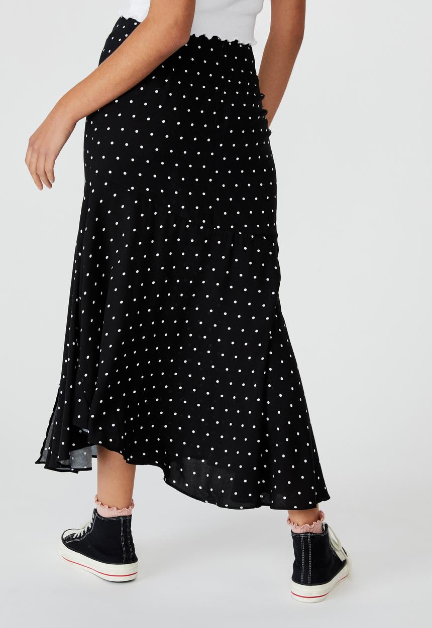 Cotton On - Tahli split midi skirt - amy spot black