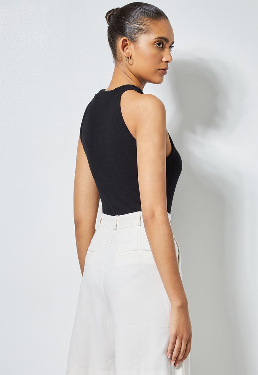 Superbalist - 2 pack rib hi neck cutaway bodysuit - black & pink 