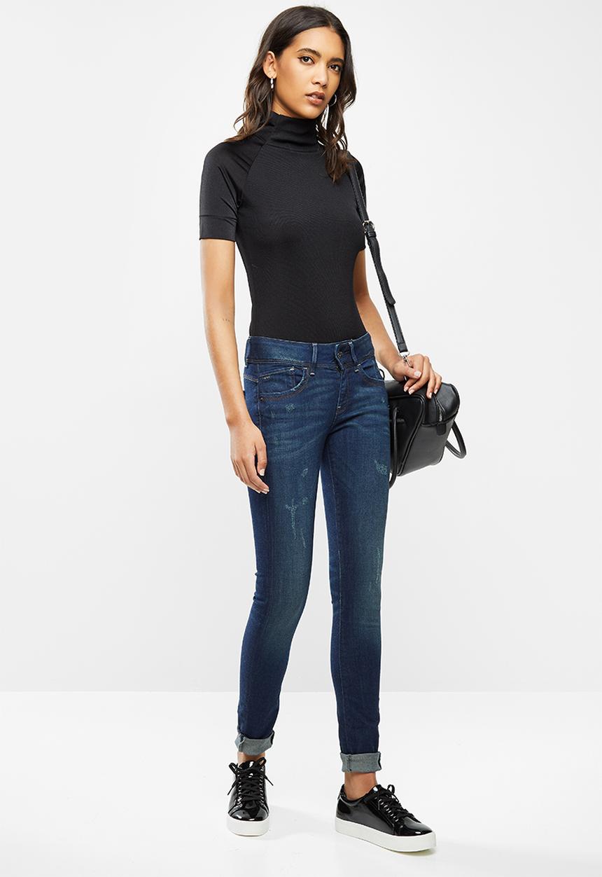 G-STAR - Melam funnel slim body 1/2 sleeve - black