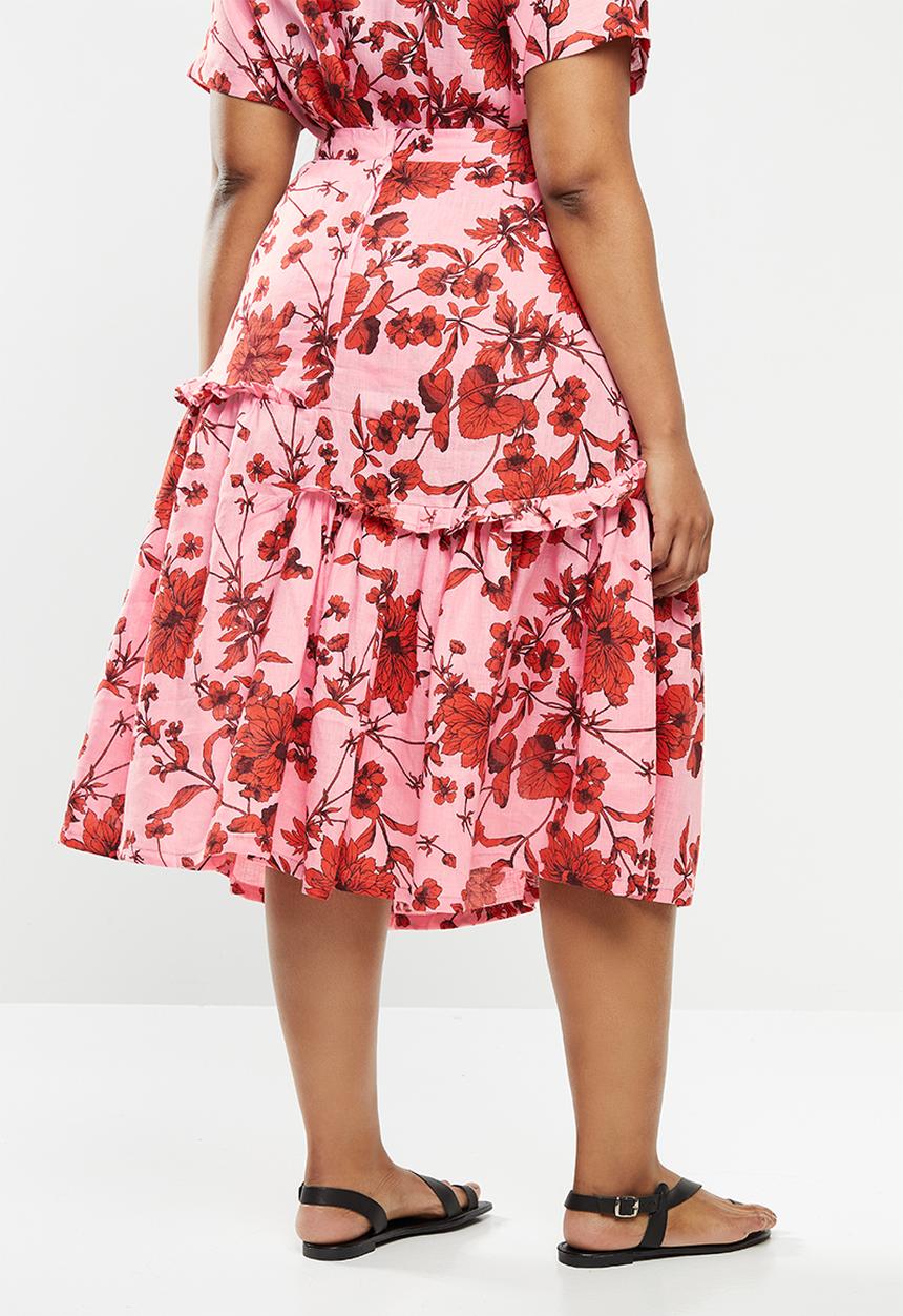 AMANDA LAIRD CHERRY - Plus ibundwe skirt - pink & red