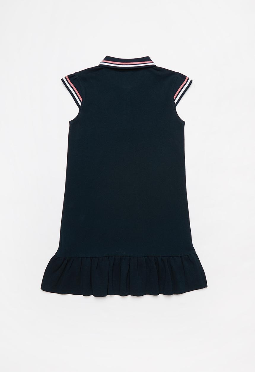 POLO - Girls Emily flutter sleeve golfer dress - navy