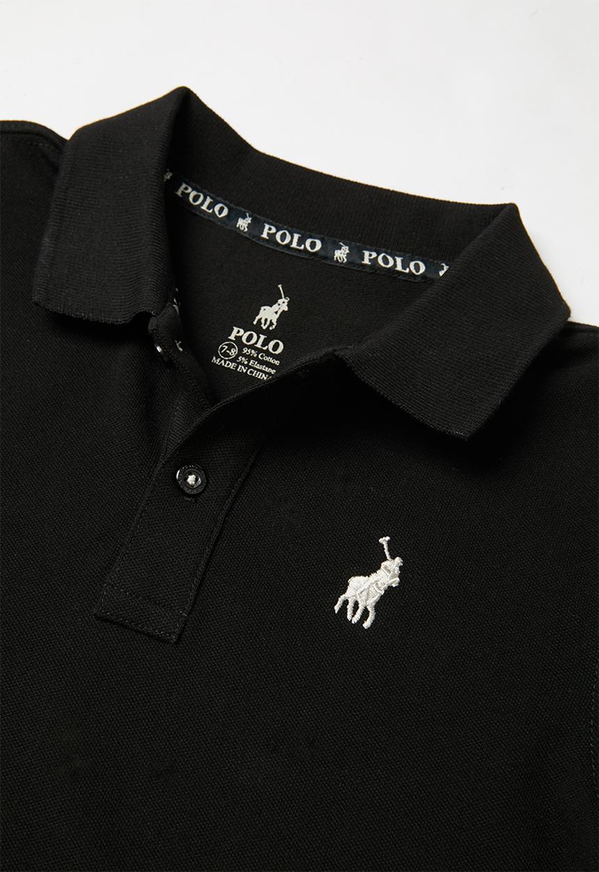 POLO - Boys Austin short sleeve golfer - black