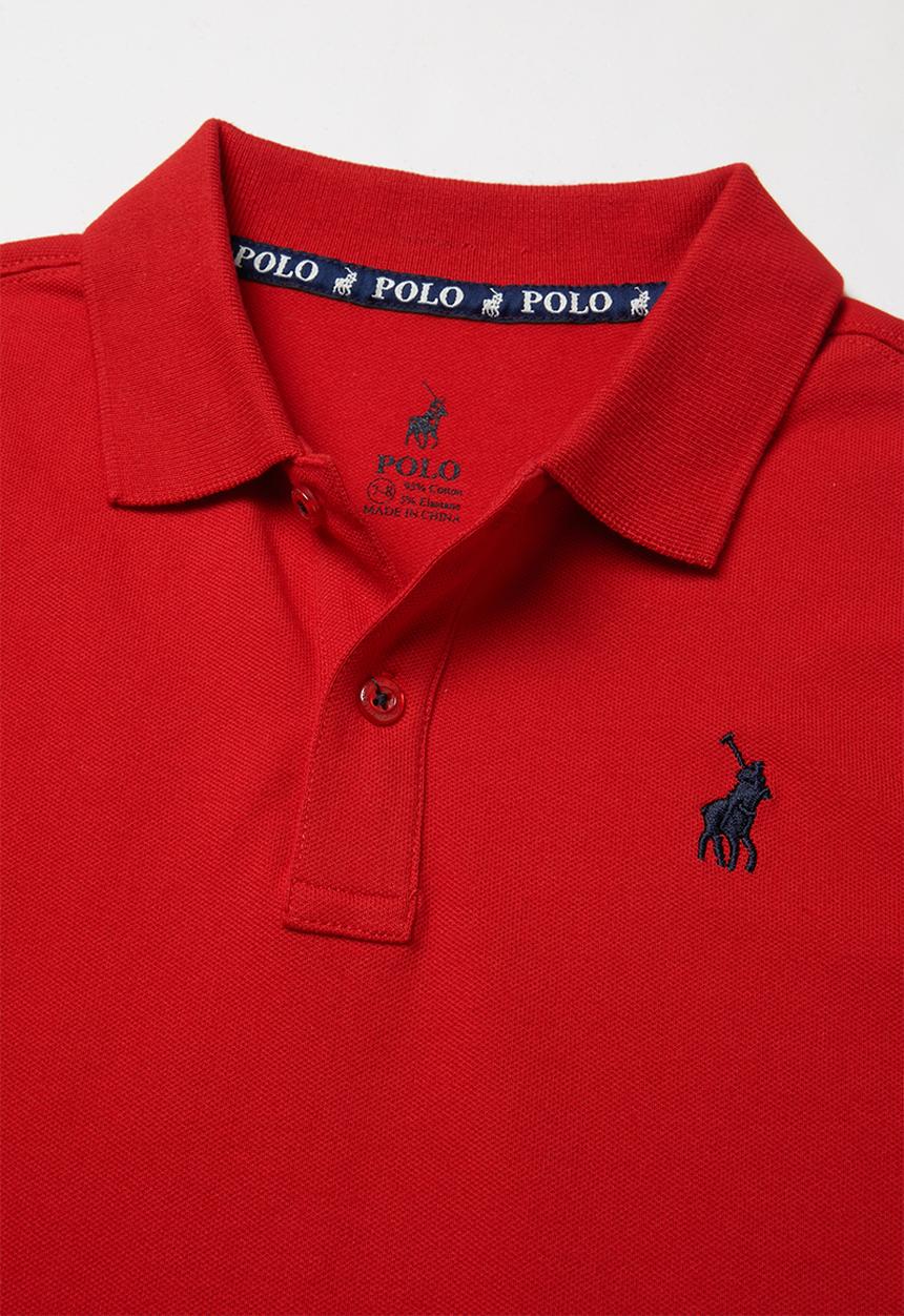 POLO - Boys Austin short sleeve golfer - red