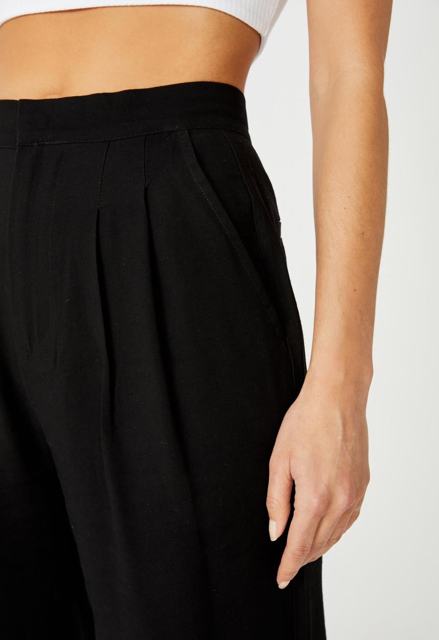 Cotton On - Drapey wide leg pant - black
