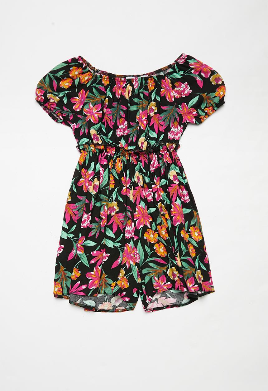 Superbalist - Woven printed playsuit - black