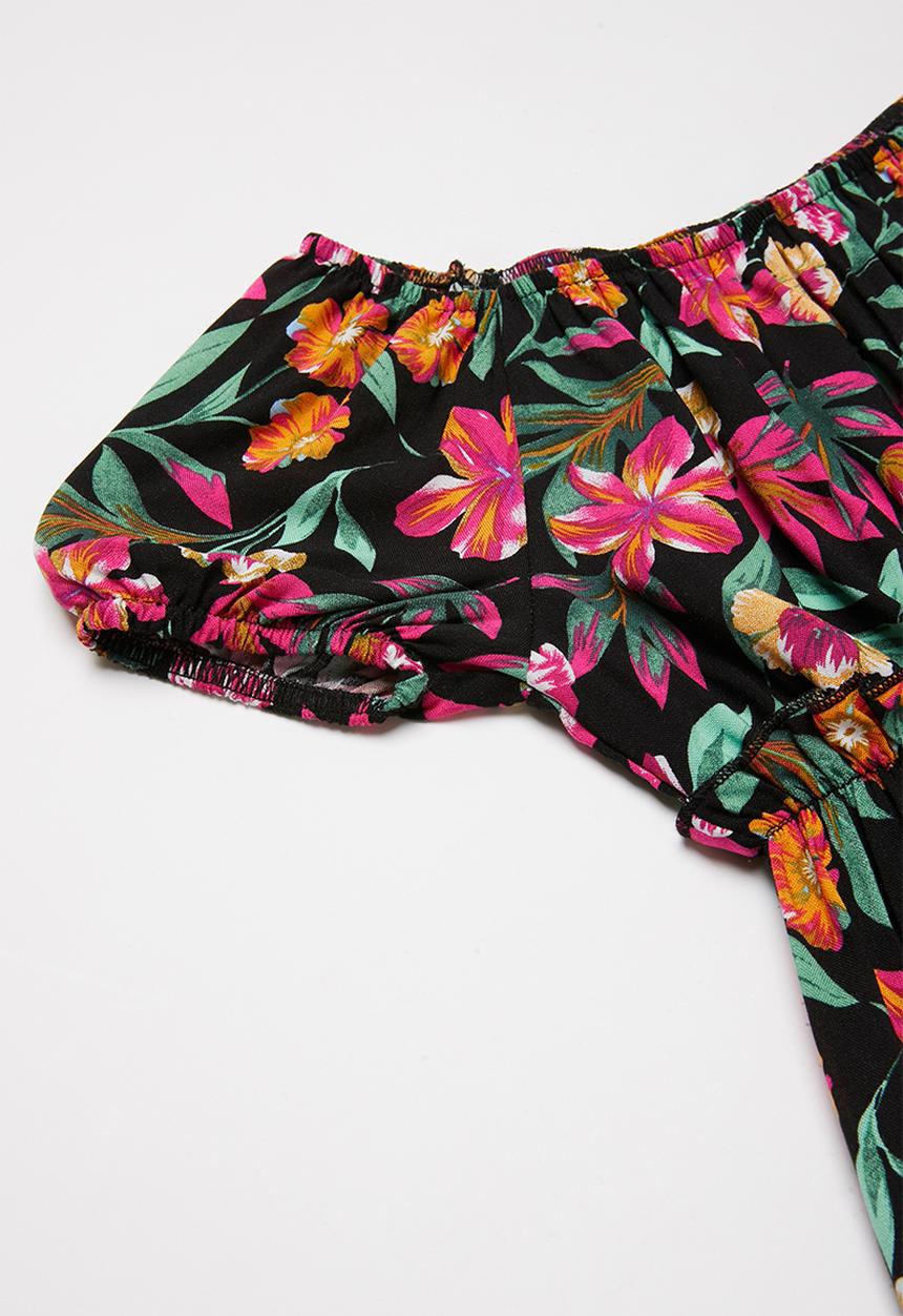 Superbalist - Woven printed playsuit - black