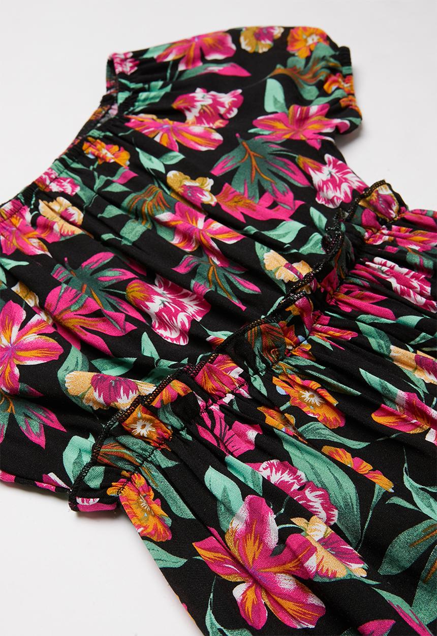 Superbalist - Woven printed playsuit - black