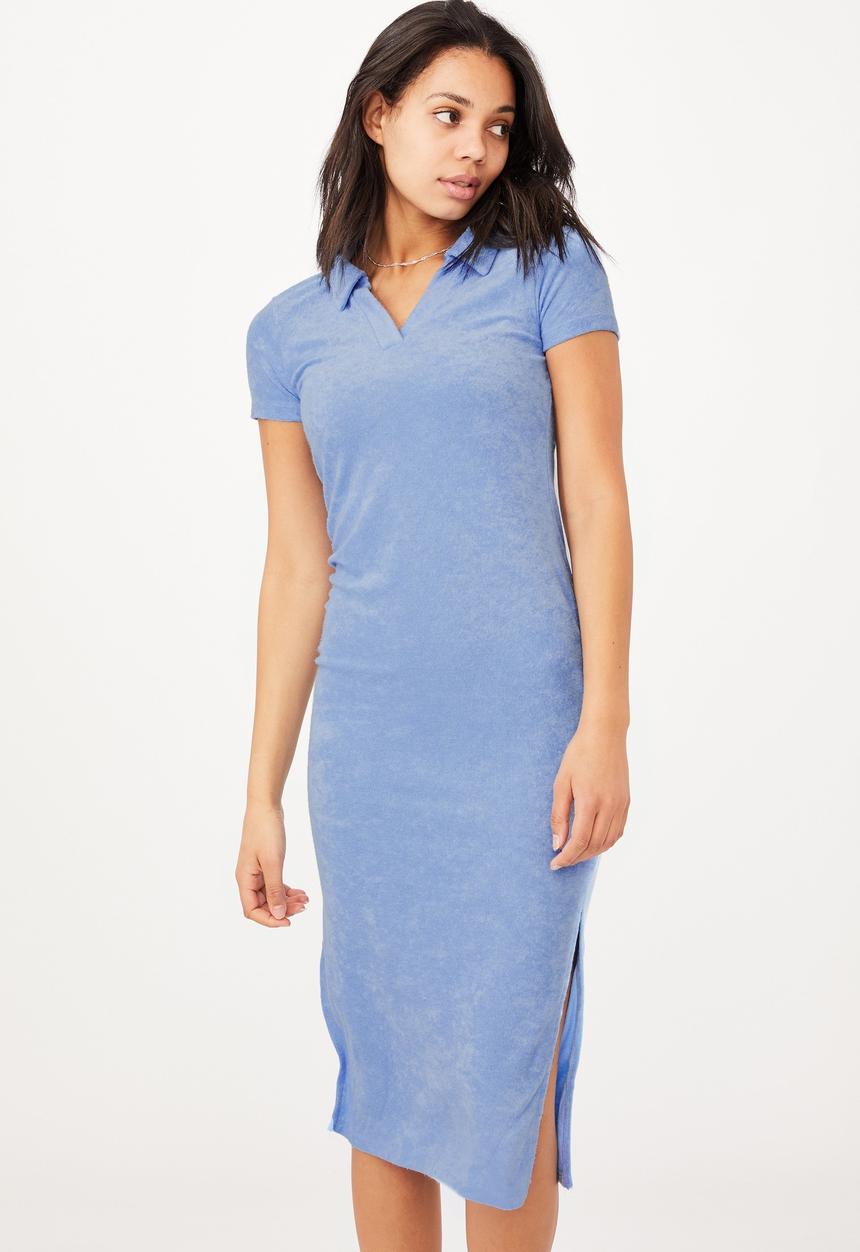 Cotton On - Tori polo midi dress - poolside  blue