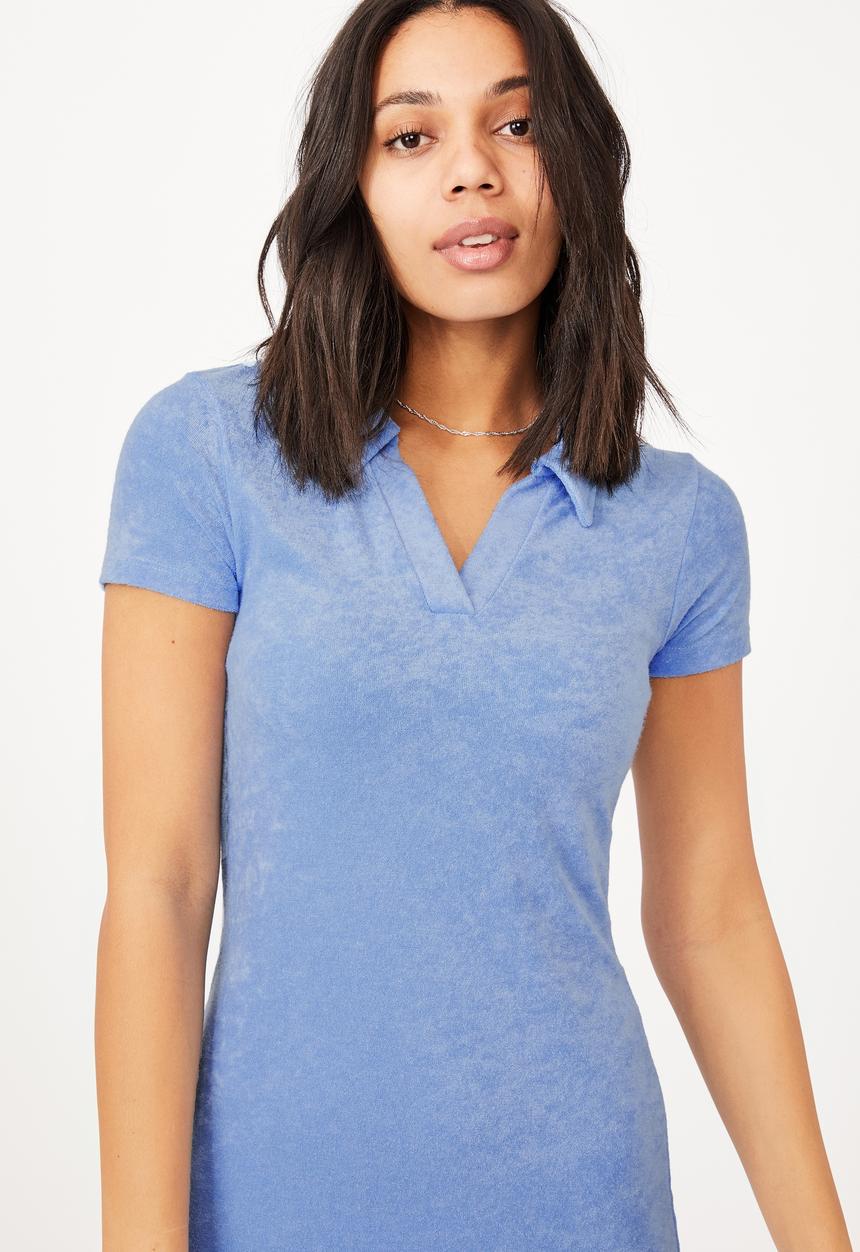 Cotton On - Tori polo midi dress - poolside  blue