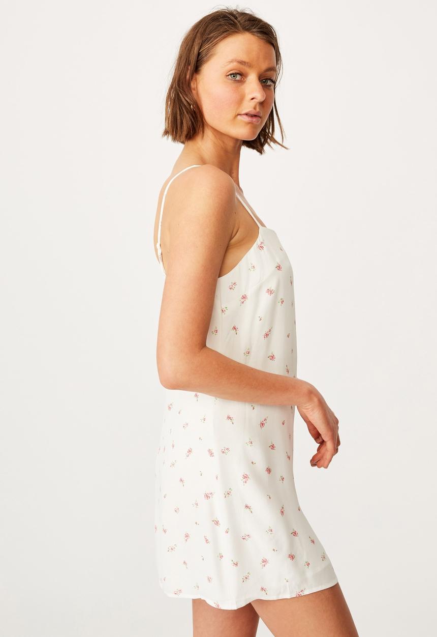 Cotton On - Woven kye strappy mini dress - valerie rose white
