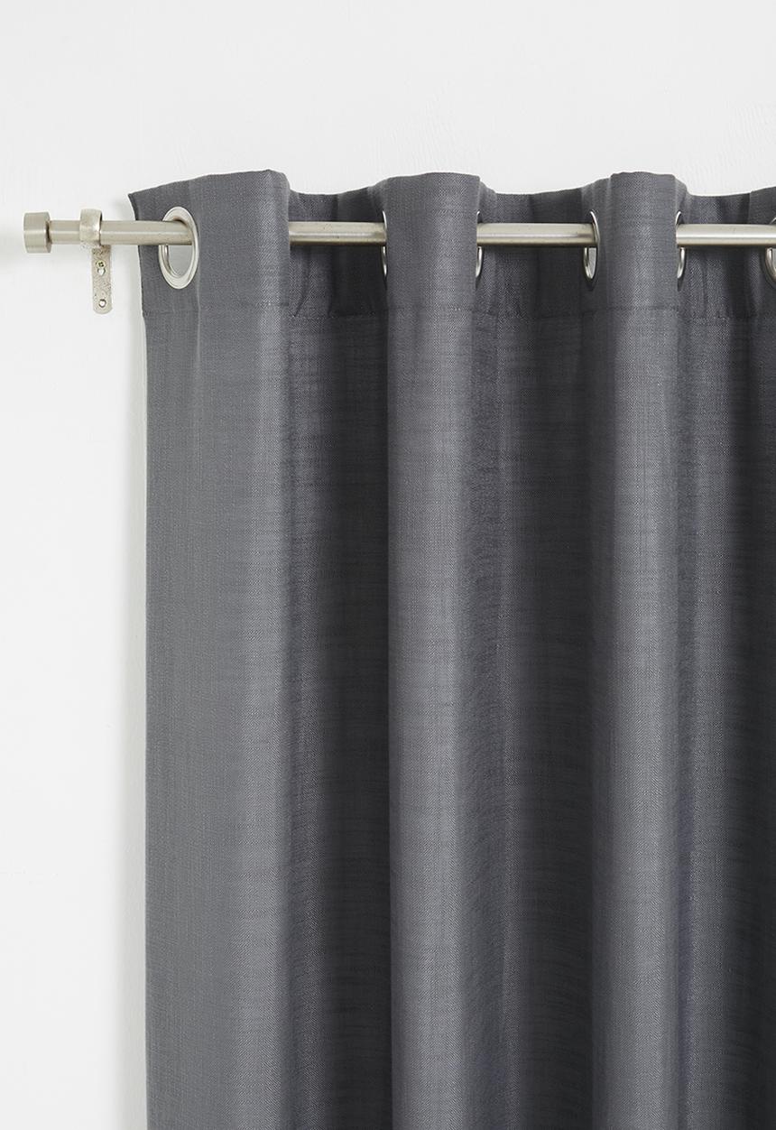 Sixth Floor - Slub lined eyelet curtain - charcoal