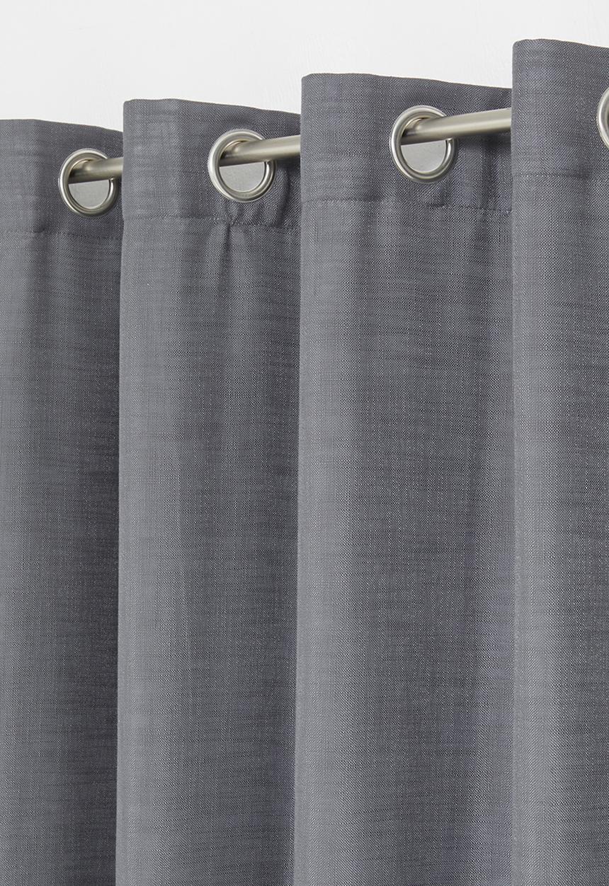 Sixth Floor - Slub lined eyelet curtain - charcoal
