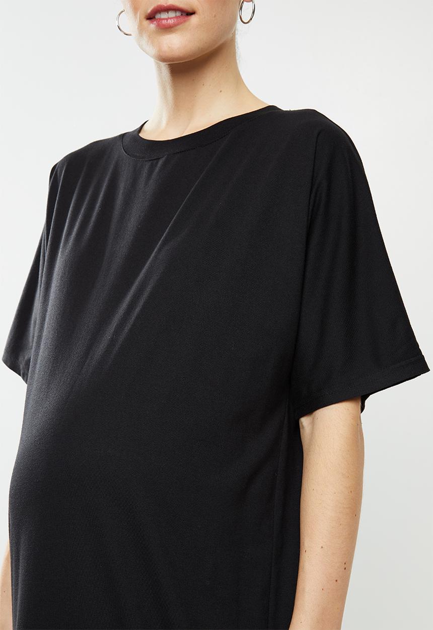 Superbalist - Maternity maxi crew neck T-shirt dress - black