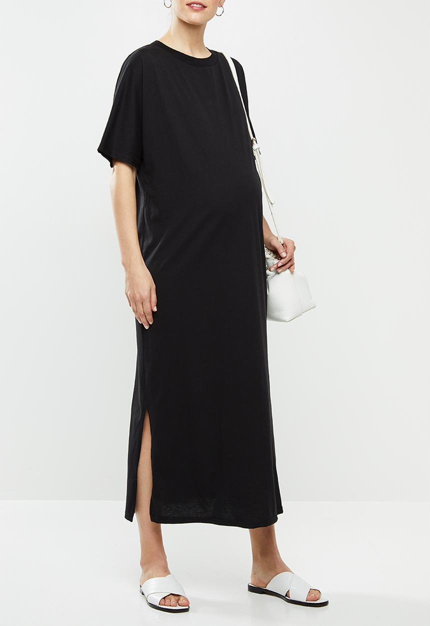 Superbalist - Maternity maxi crew neck T-shirt dress - black