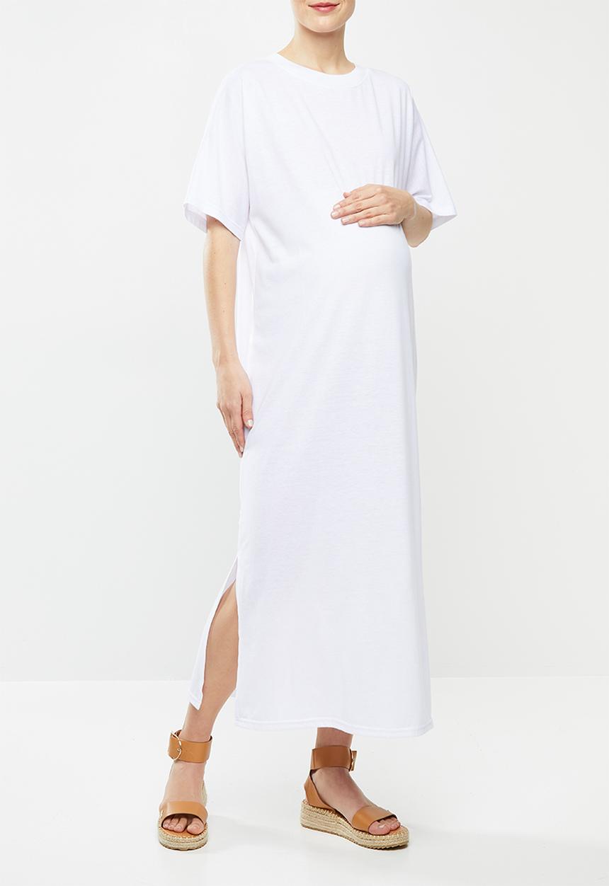 Superbalist - Maternity maxi crew neck T-shirt dress - white
