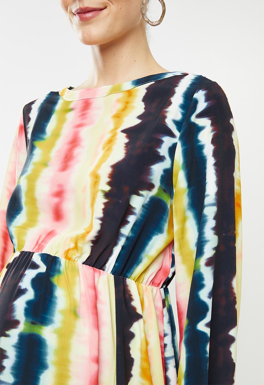 Glamorous - Maternity Tie dye long sleeve midi - multi