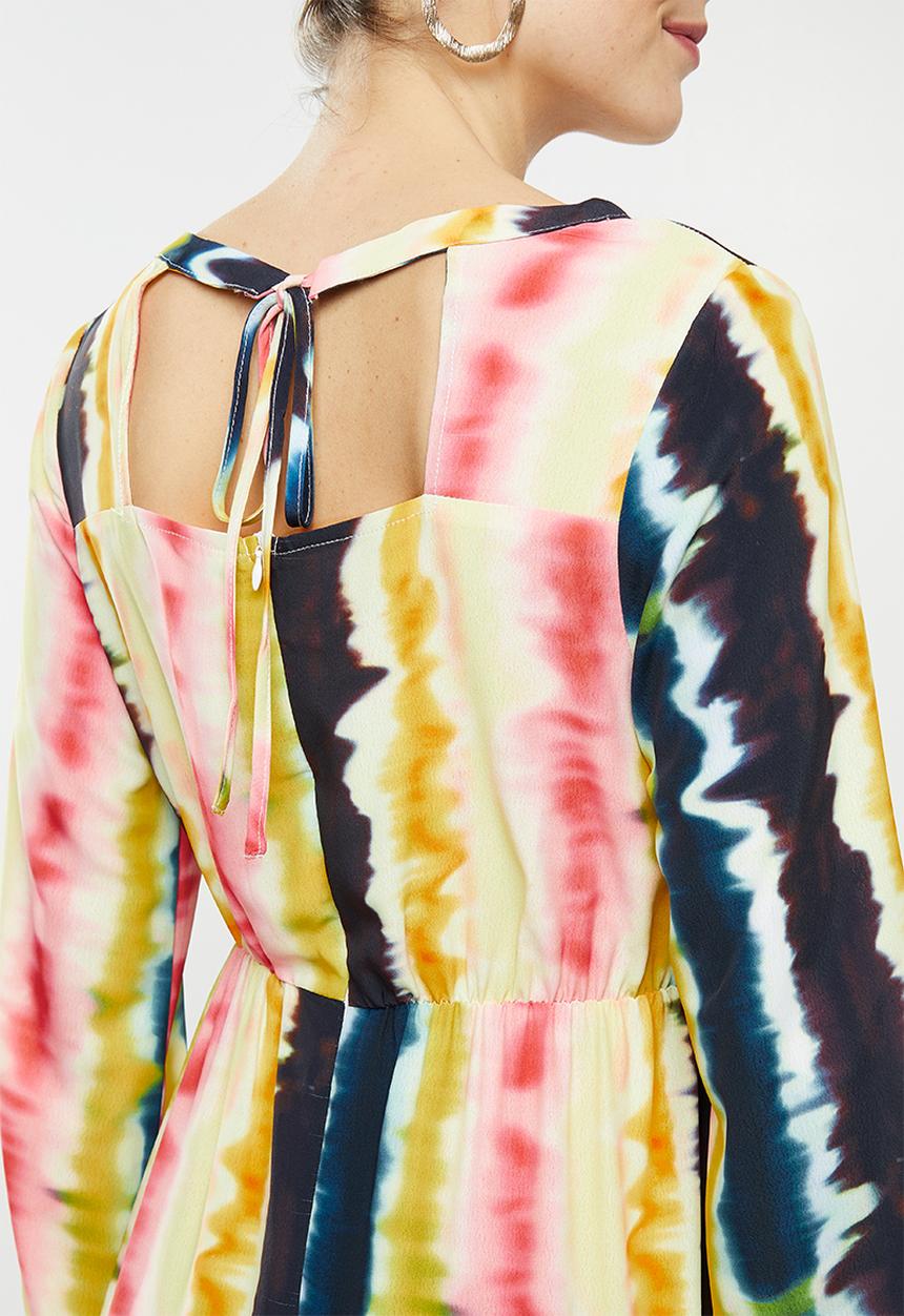 Glamorous - Maternity Tie dye long sleeve midi - multi