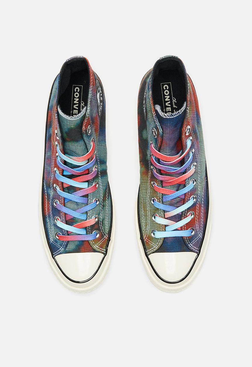Converse - Chuck 70 plaid dye hi - black / multi / egret