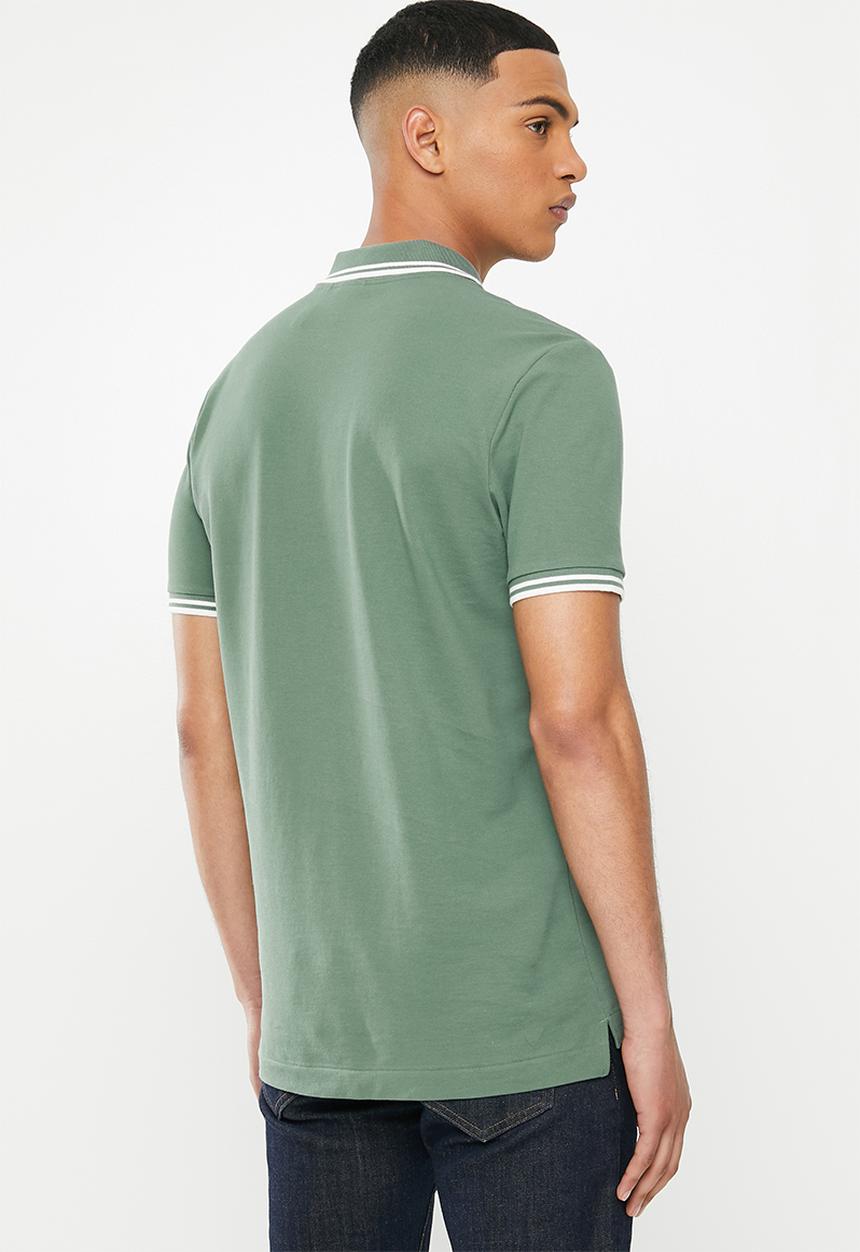 G-STAR - Dunda slim stripe short sleeve polo - green 